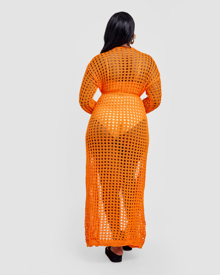 Crotchet kimono orange