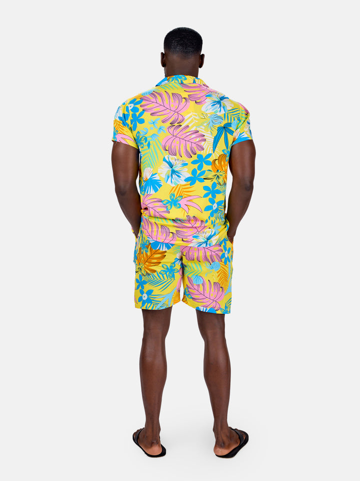 Palm print men’s beach set
