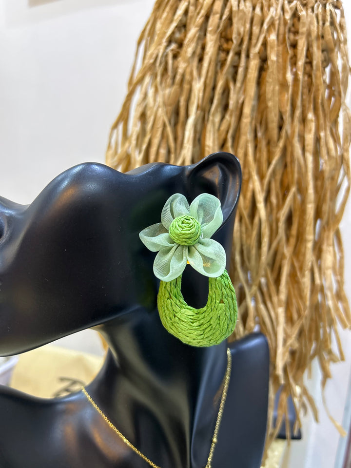 Rattan summer earrings