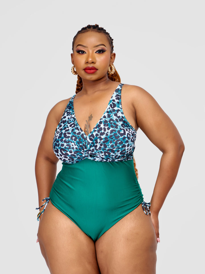Animal print one piece