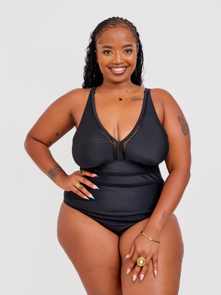 One piece with mesh details