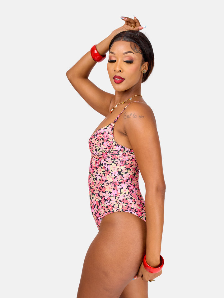 Floral underwire one piece