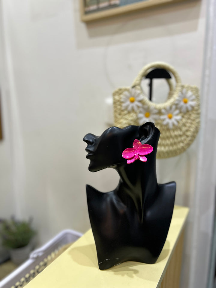 Floral acrylic earrings