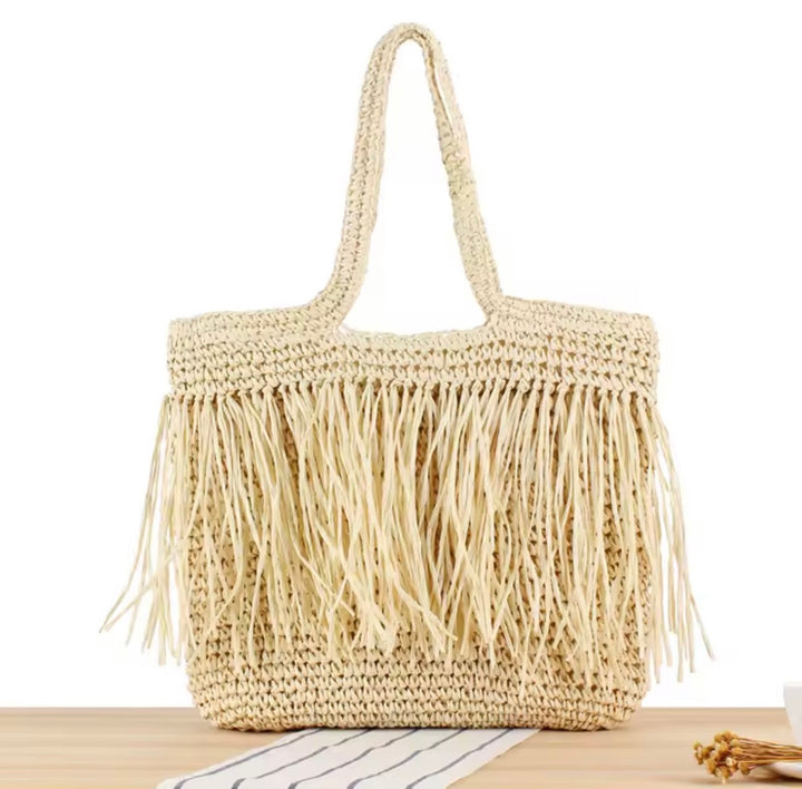 Raffia tote bag