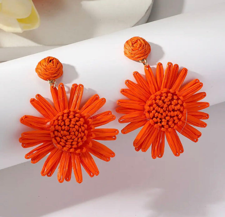 Sunflower earrings orange