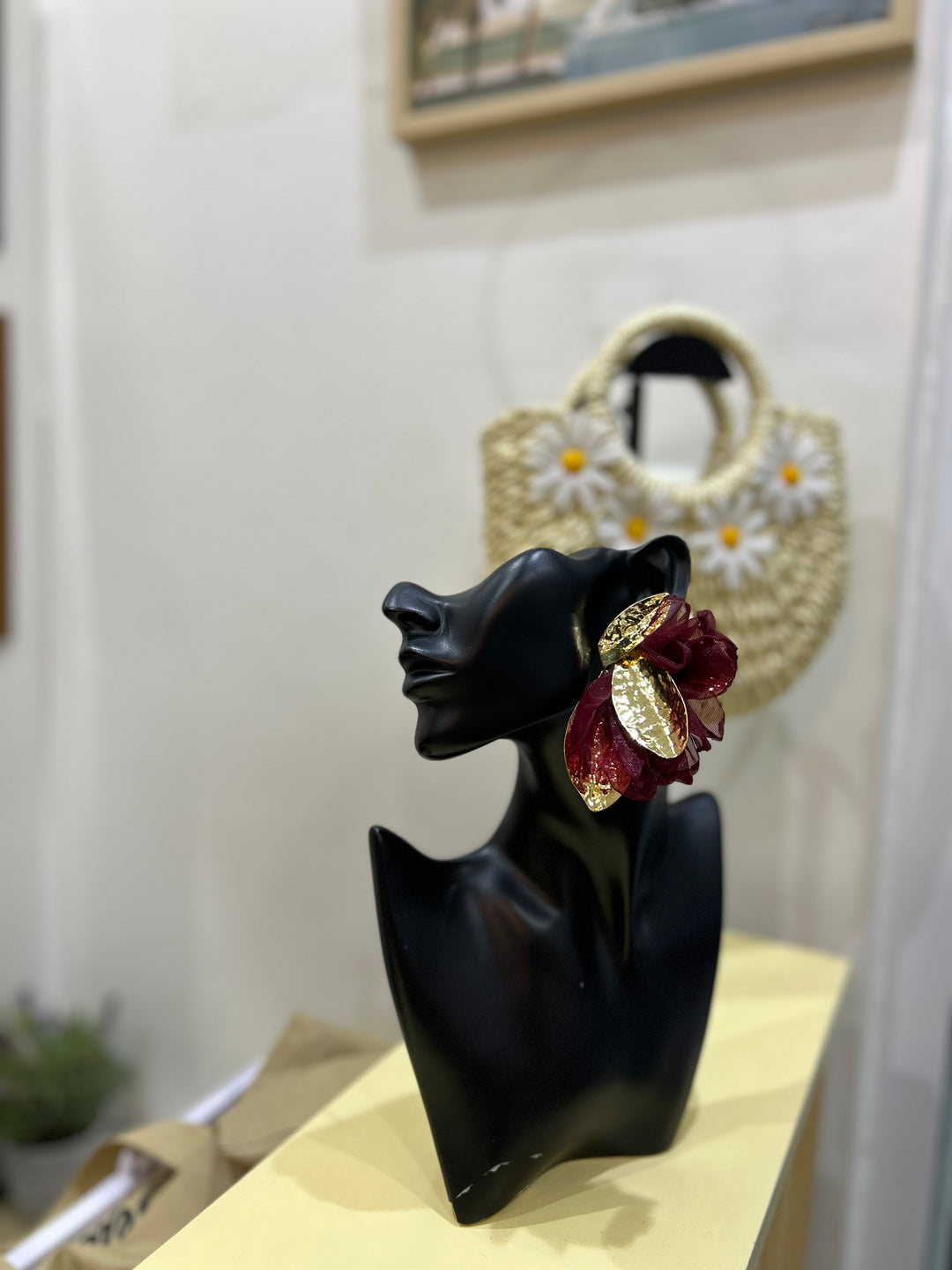Floral embellished earrings