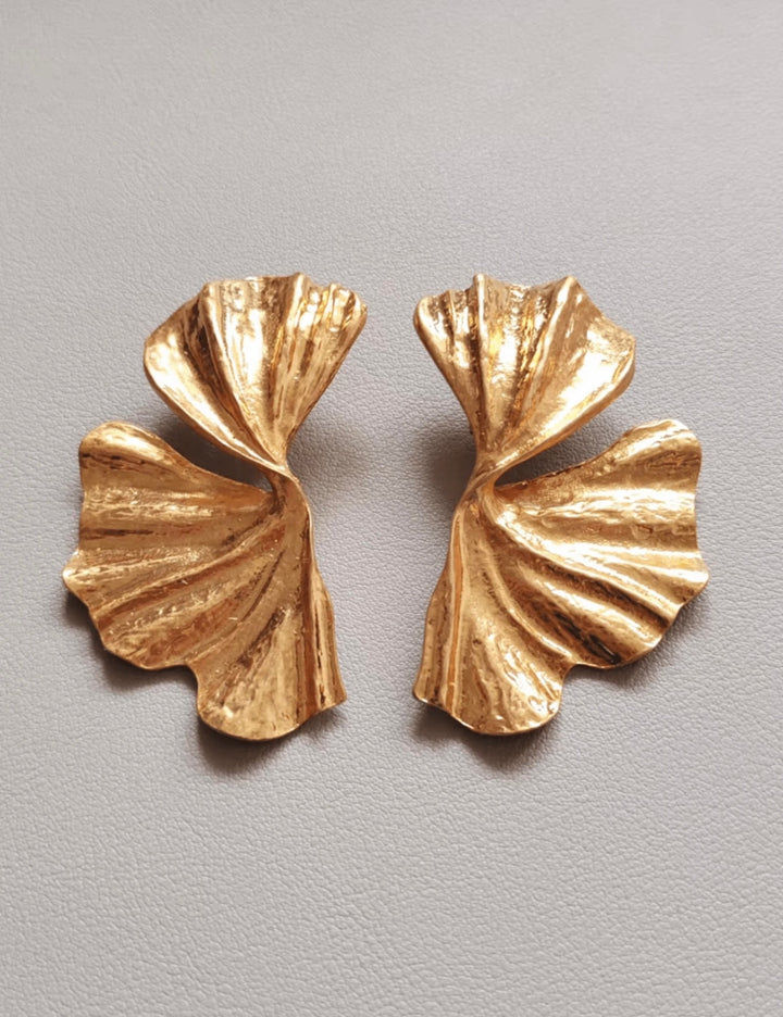 Gold petal earrings