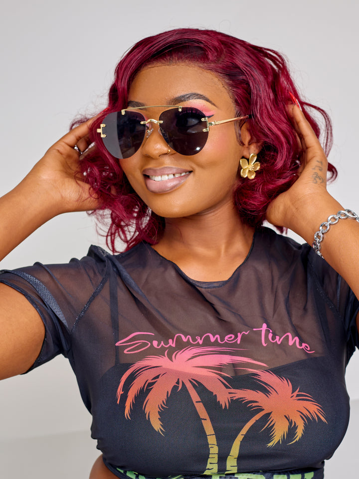 Trendy rimless sunglasses