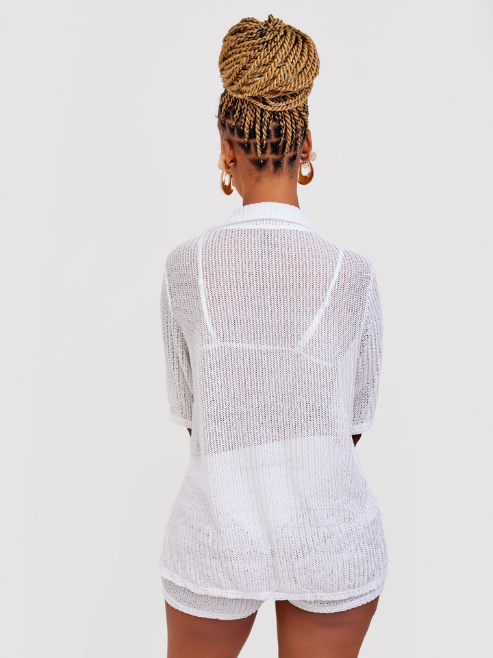 White sheer 4pc bikini set