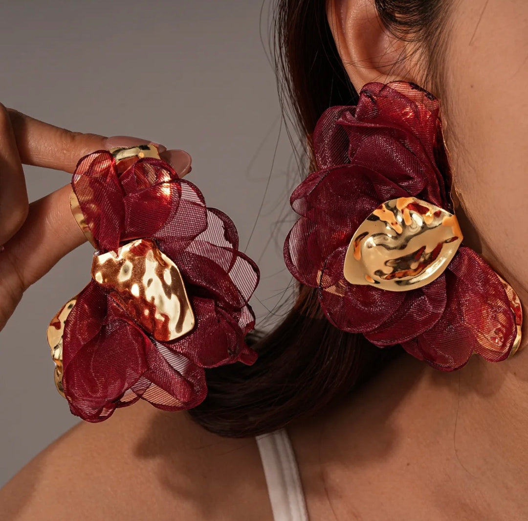 Floral embellished earrings