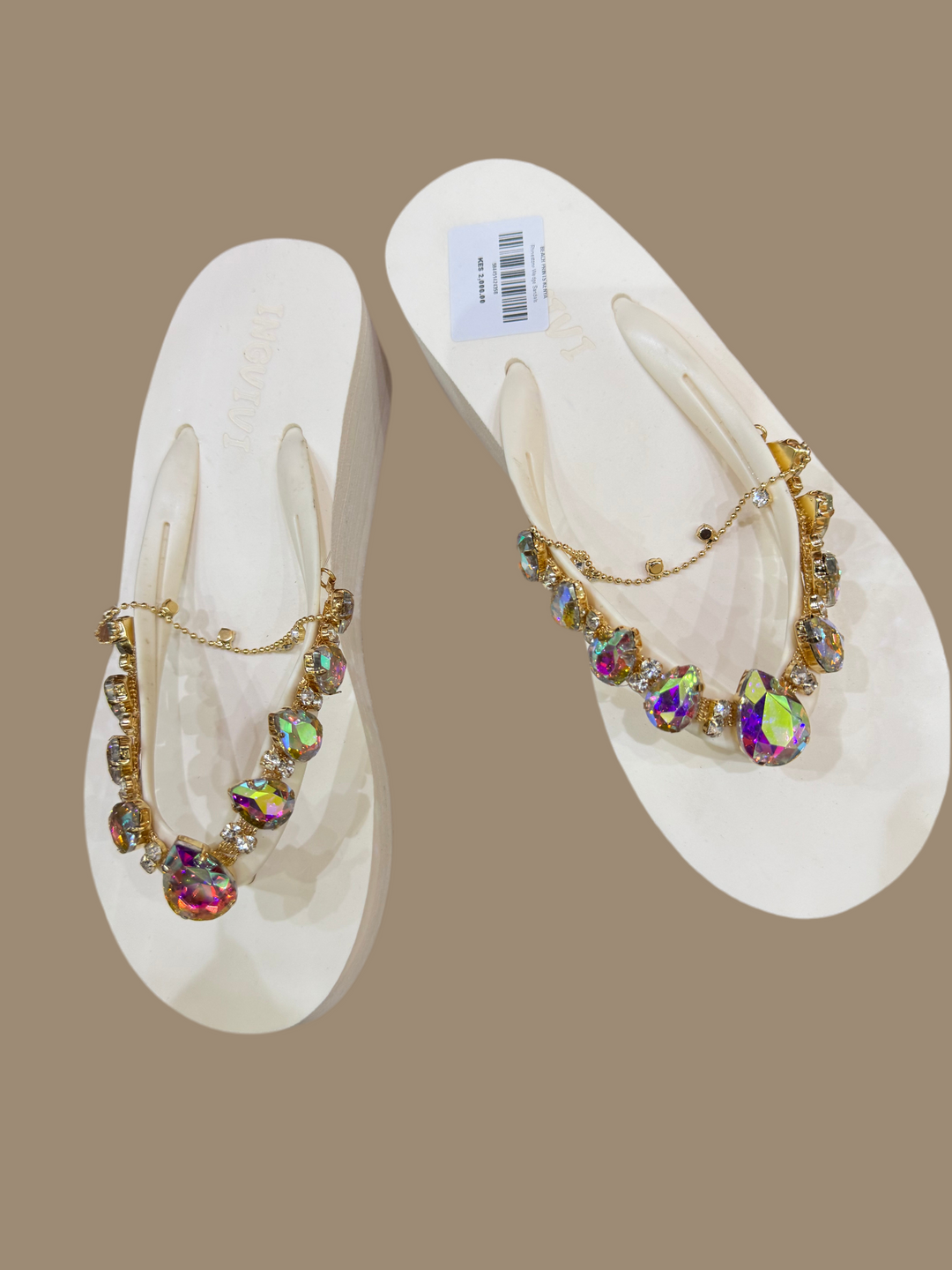 Rhinestone wedge sandals