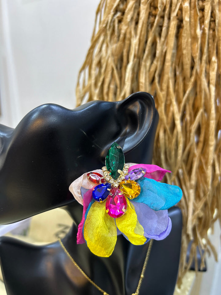 Floral multicolored earrings