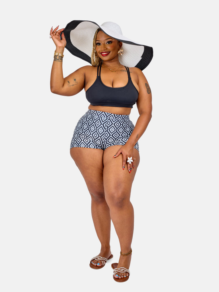 High waisted bikini shorts
