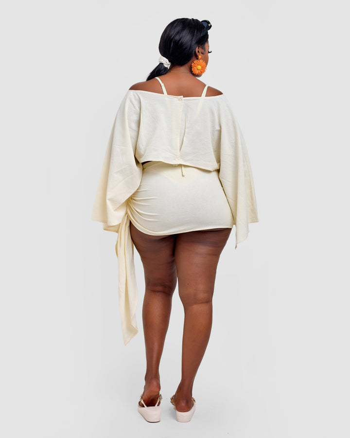 2pc linen blend skirt set