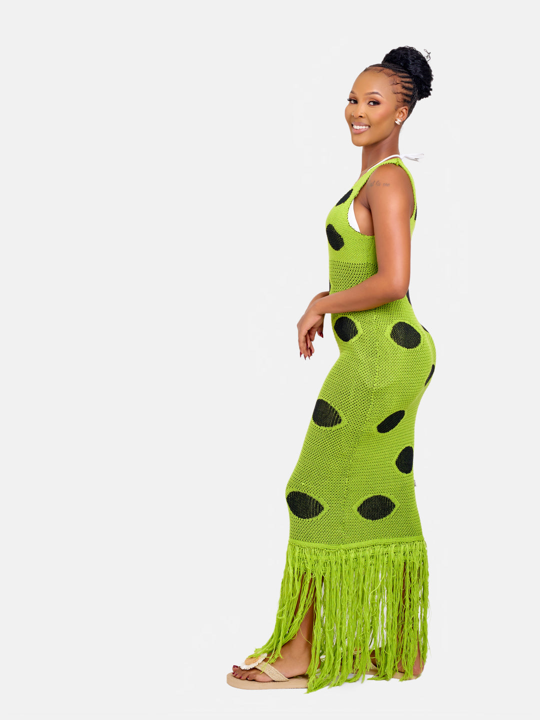Crotchet beach dress with tassels