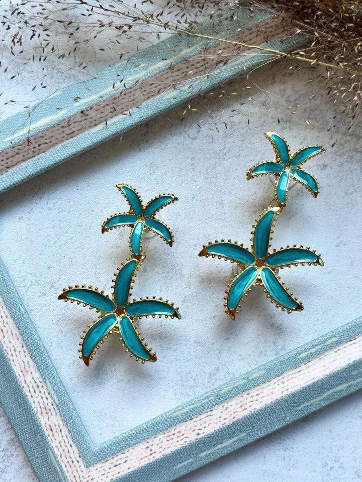 Turquoise starfish earrings
