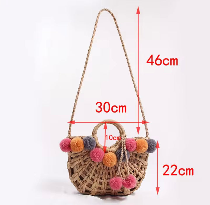 Beach bag with pompom