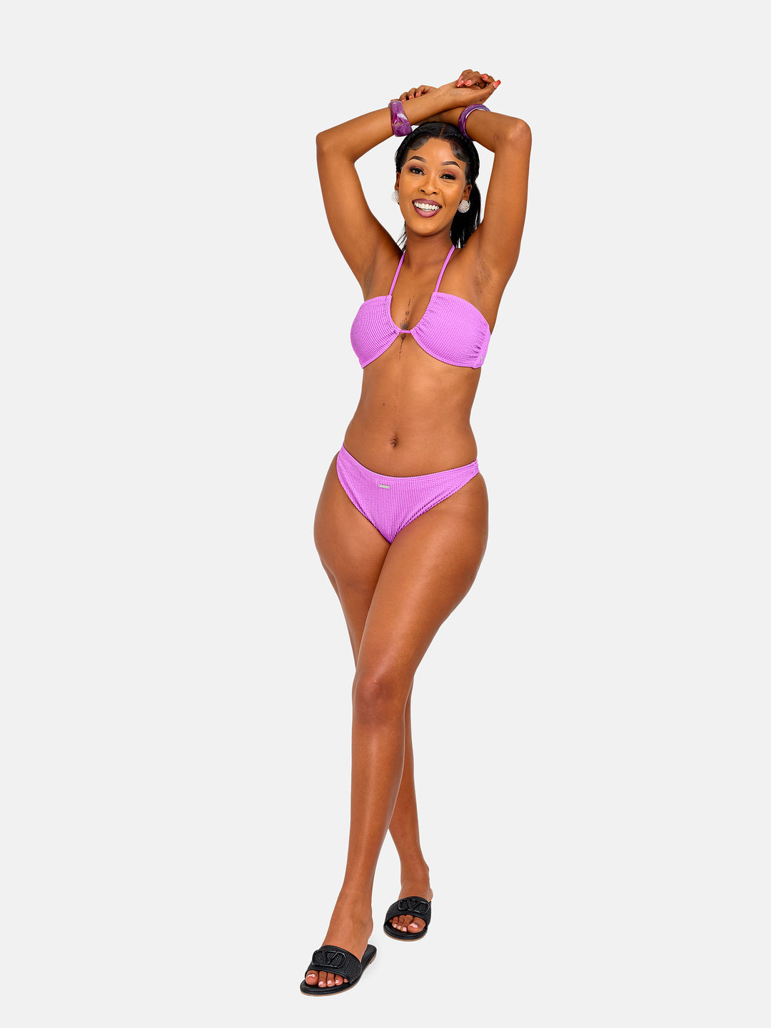 Ribbed mid rise bikini