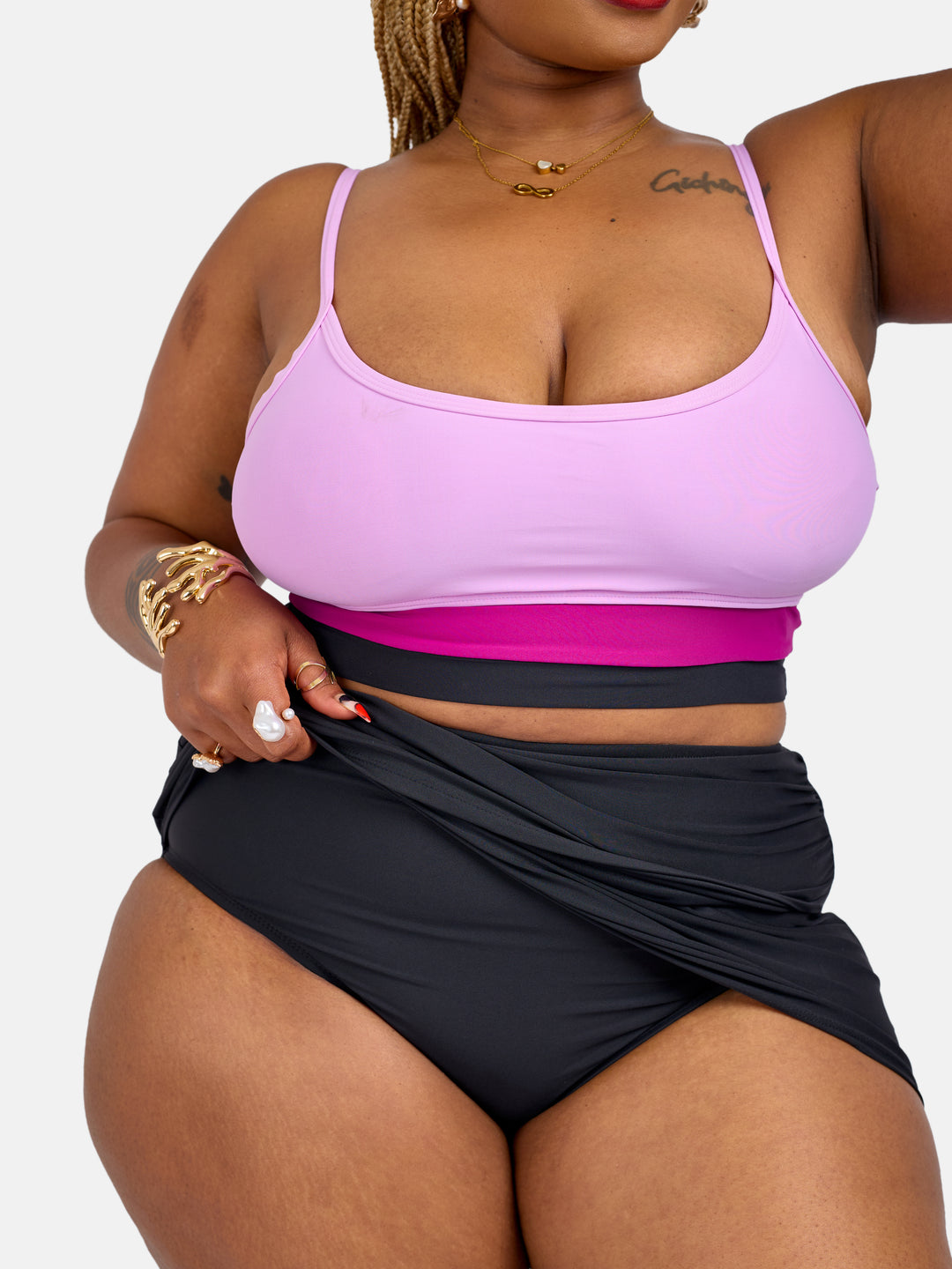 Bikini skirt with supportive top