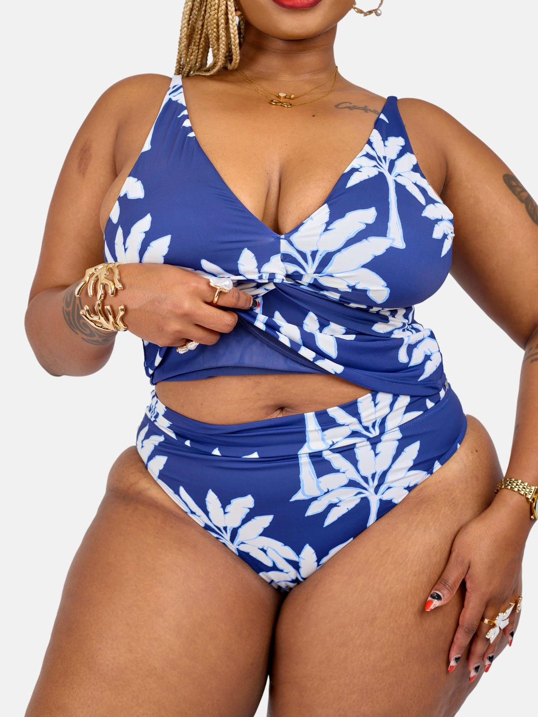 Sculpting bikini with tankini top
