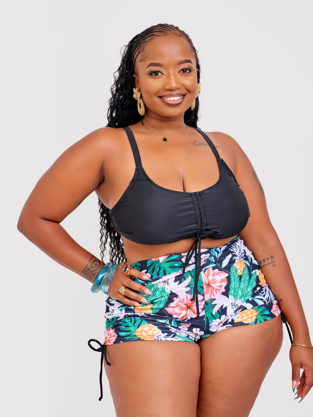 Floral bikini shorts