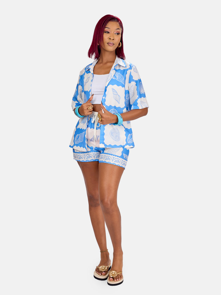 Shell button down short set