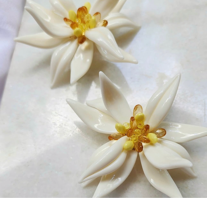 Statement floral earrings