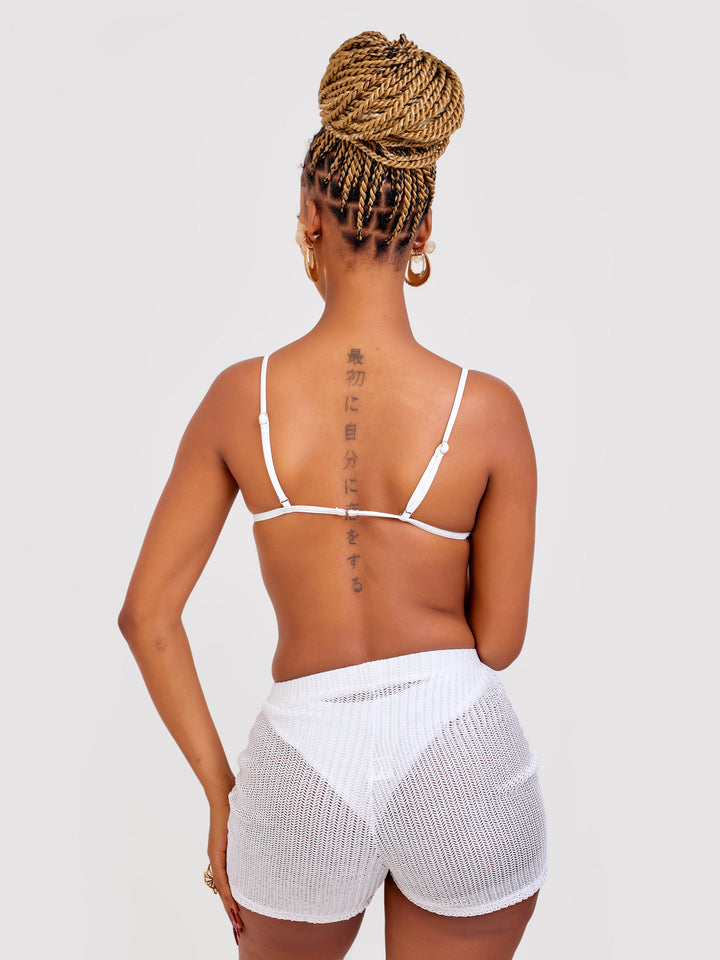 White sheer 4pc bikini set