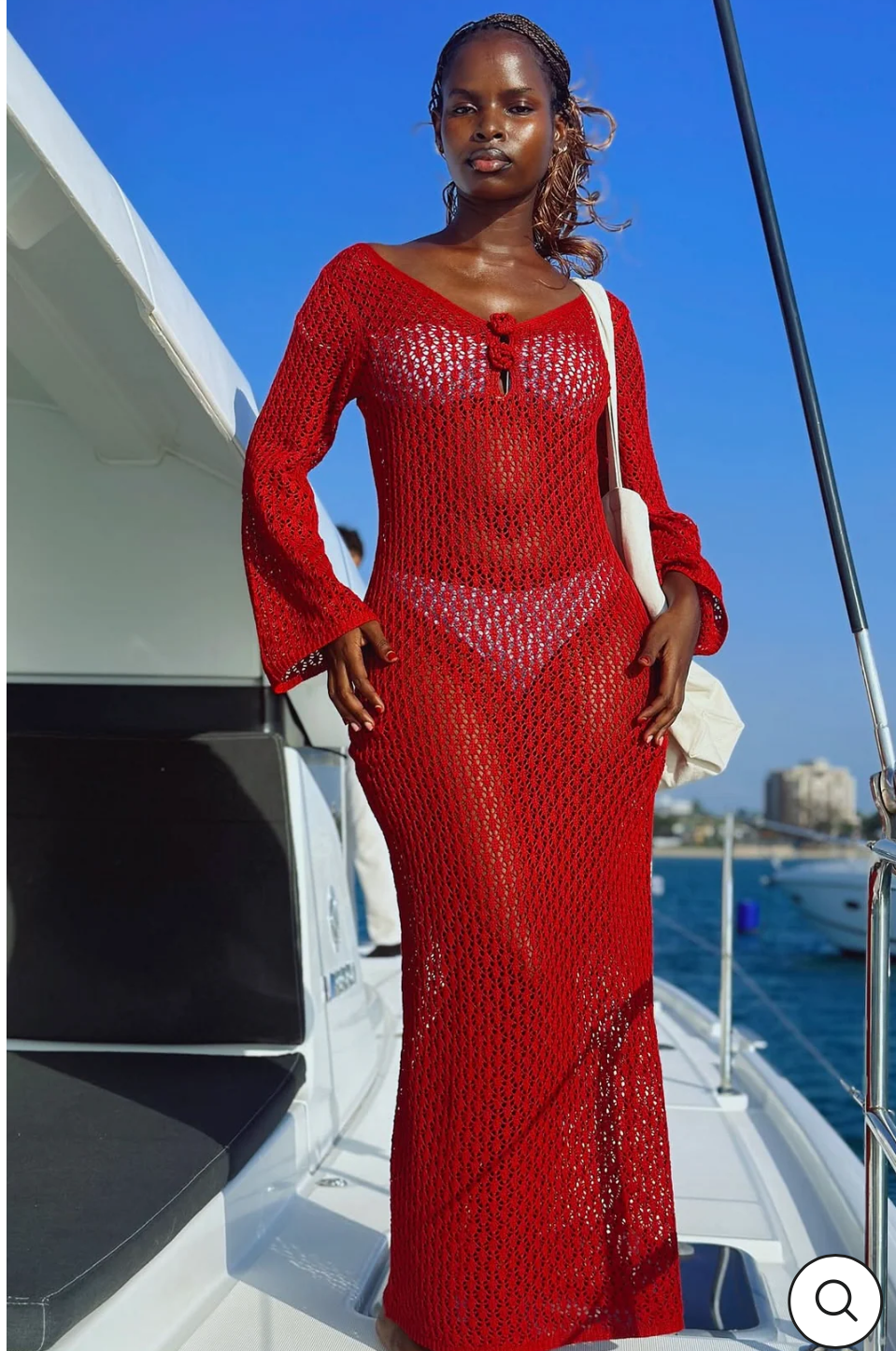 Long sleeve crotchet dress