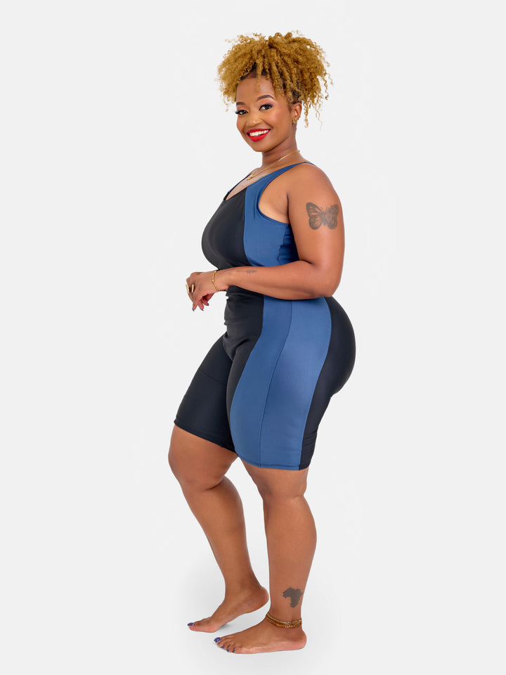 Modest sculpting one piece with long shorts