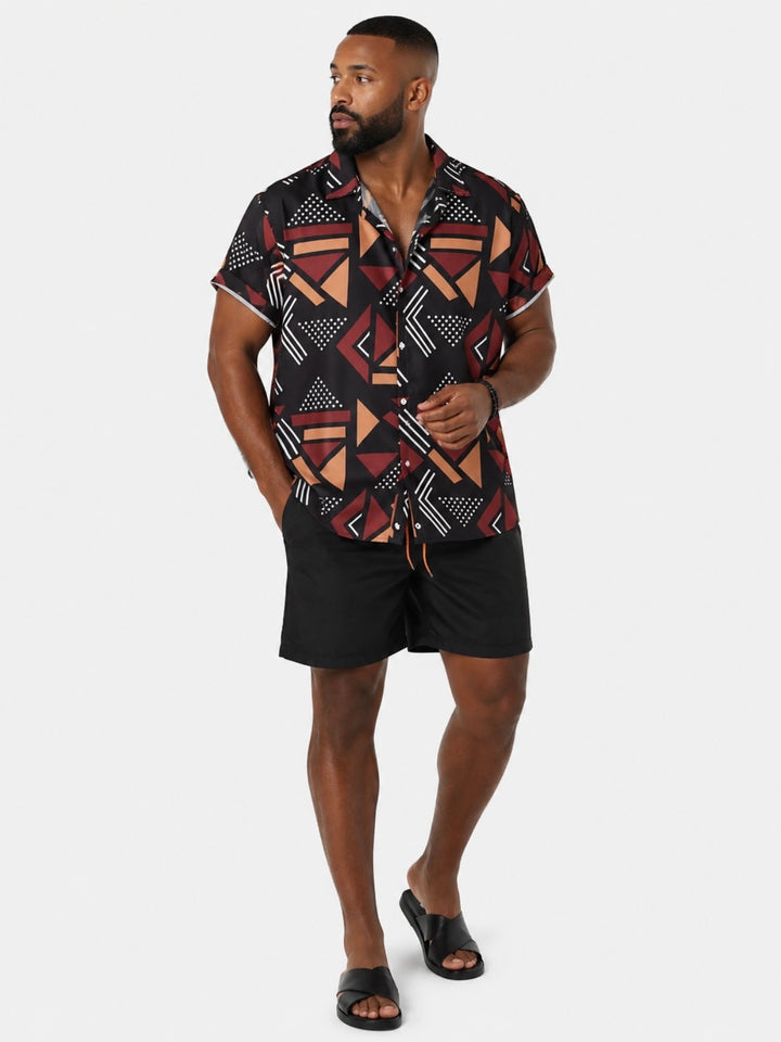 Tribal print mens set black