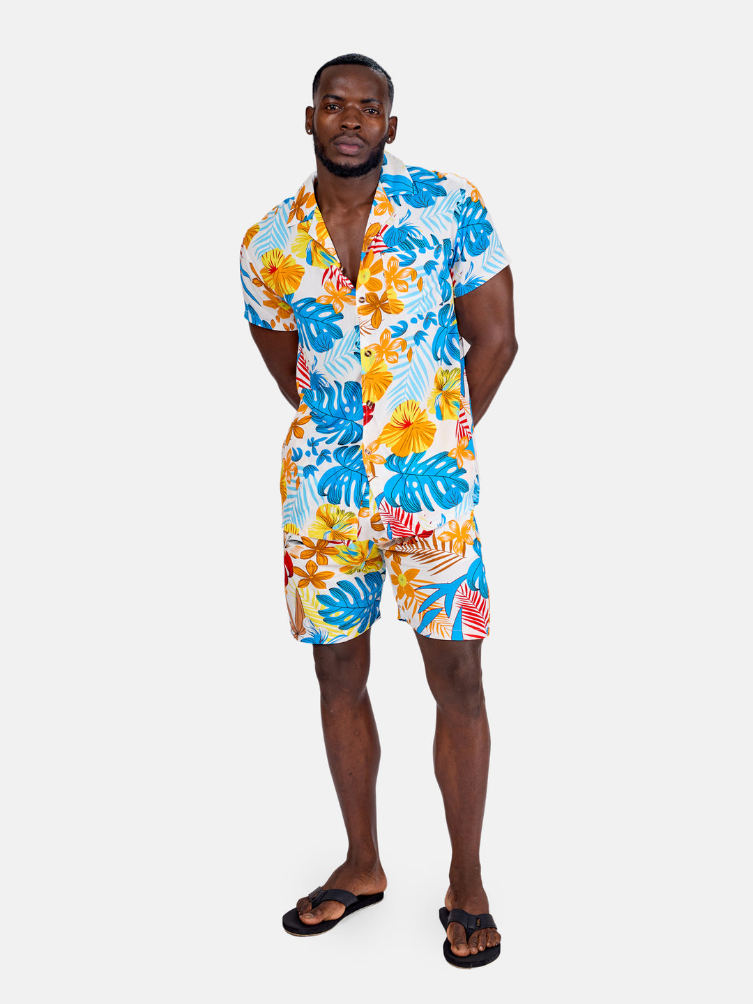 Men’s palm print beach set