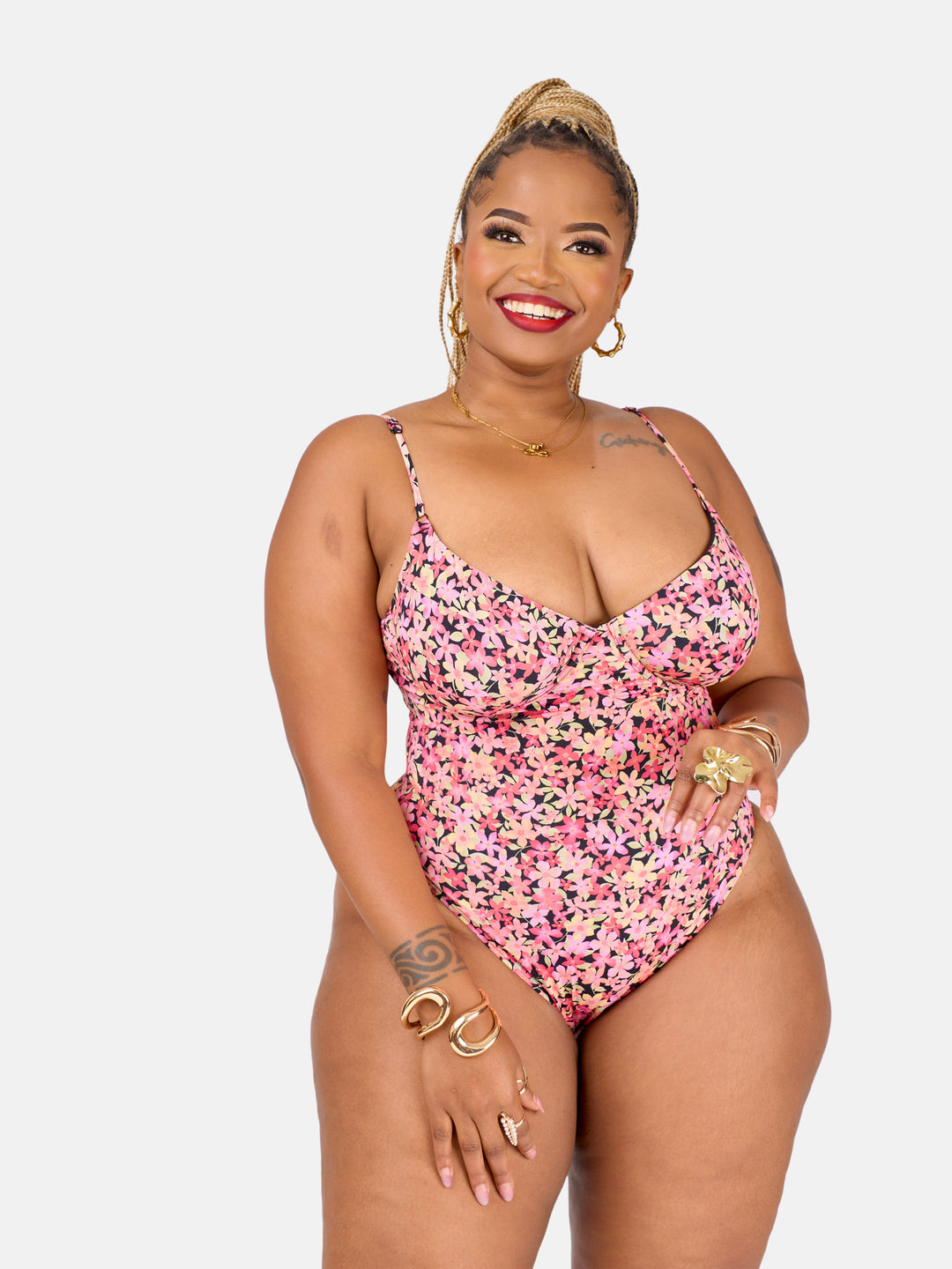 Floral underwire one piece