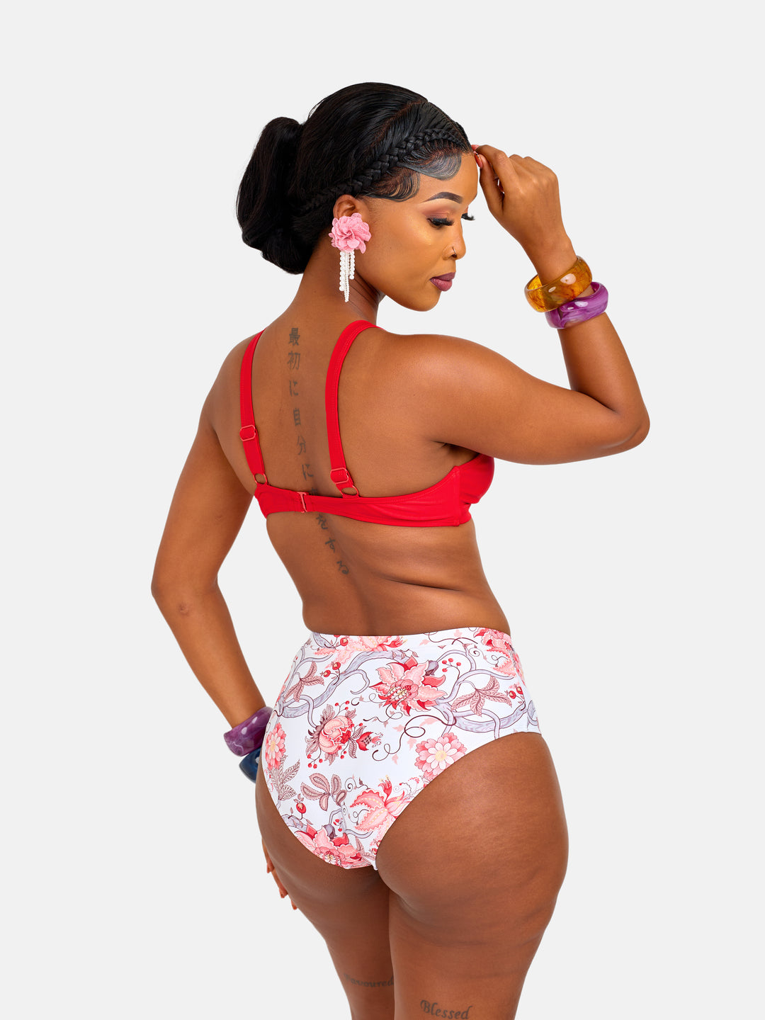 Classic floral high waist bikini