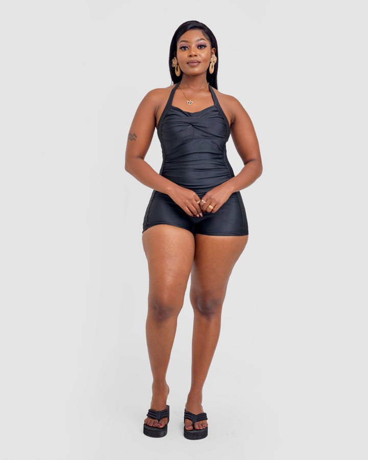 Black halter 1pc short