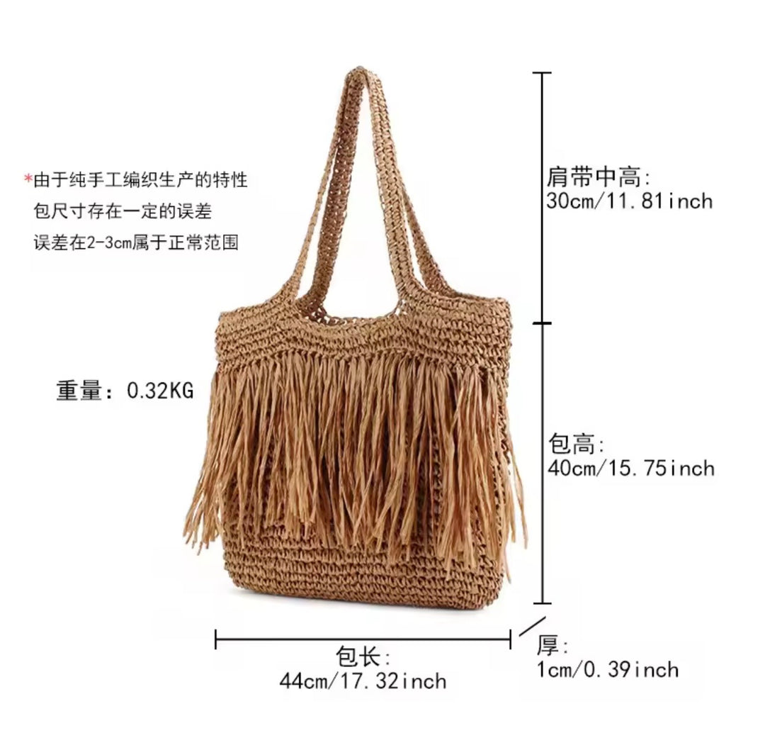 Raffia tote bag