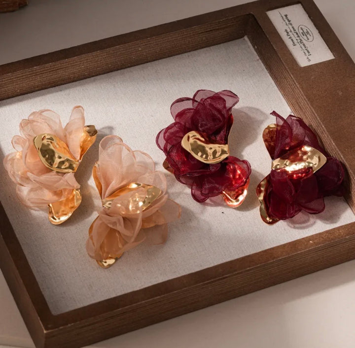 Floral embellished earrings