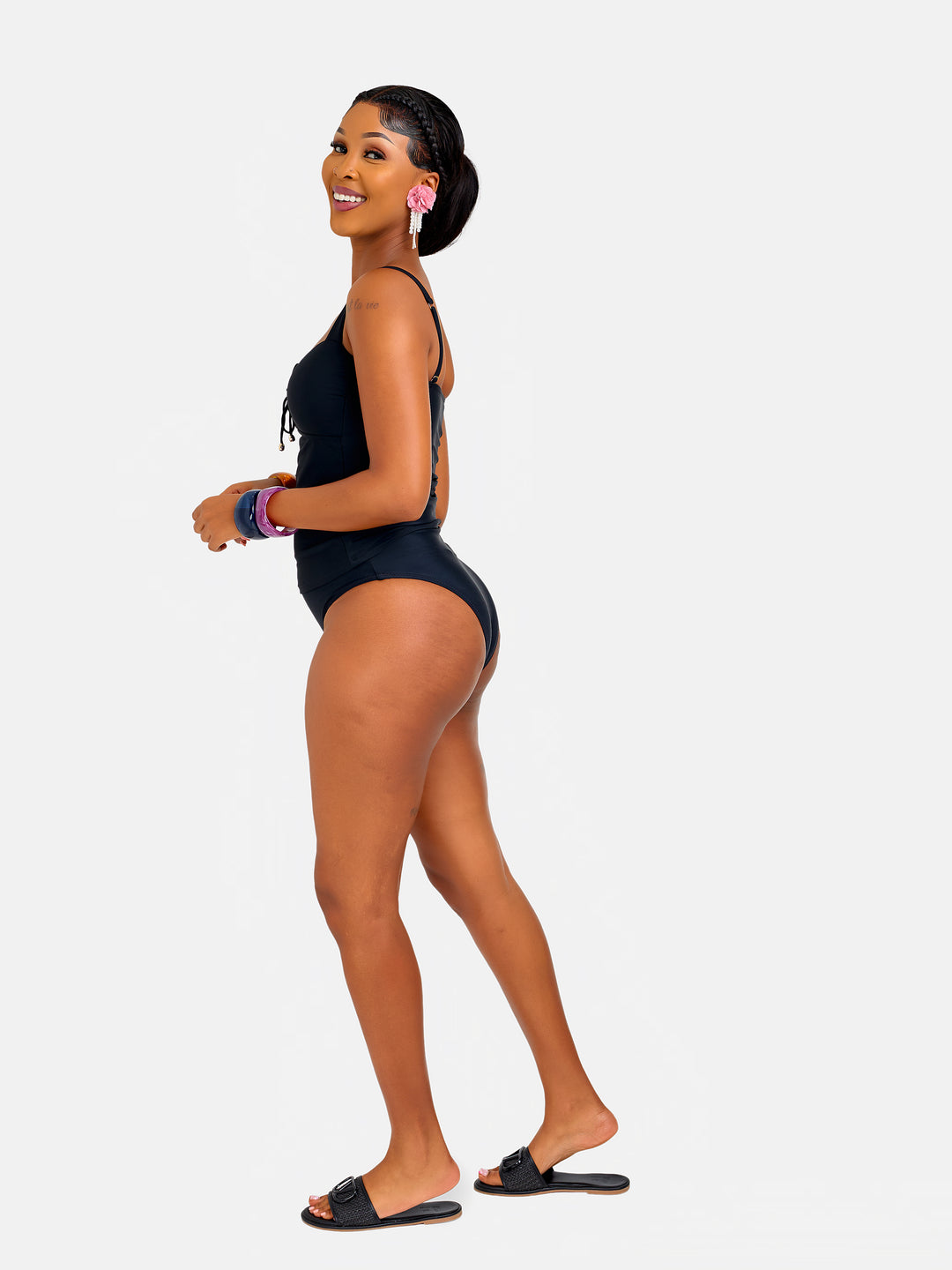 Bikini with coverage tankini top
