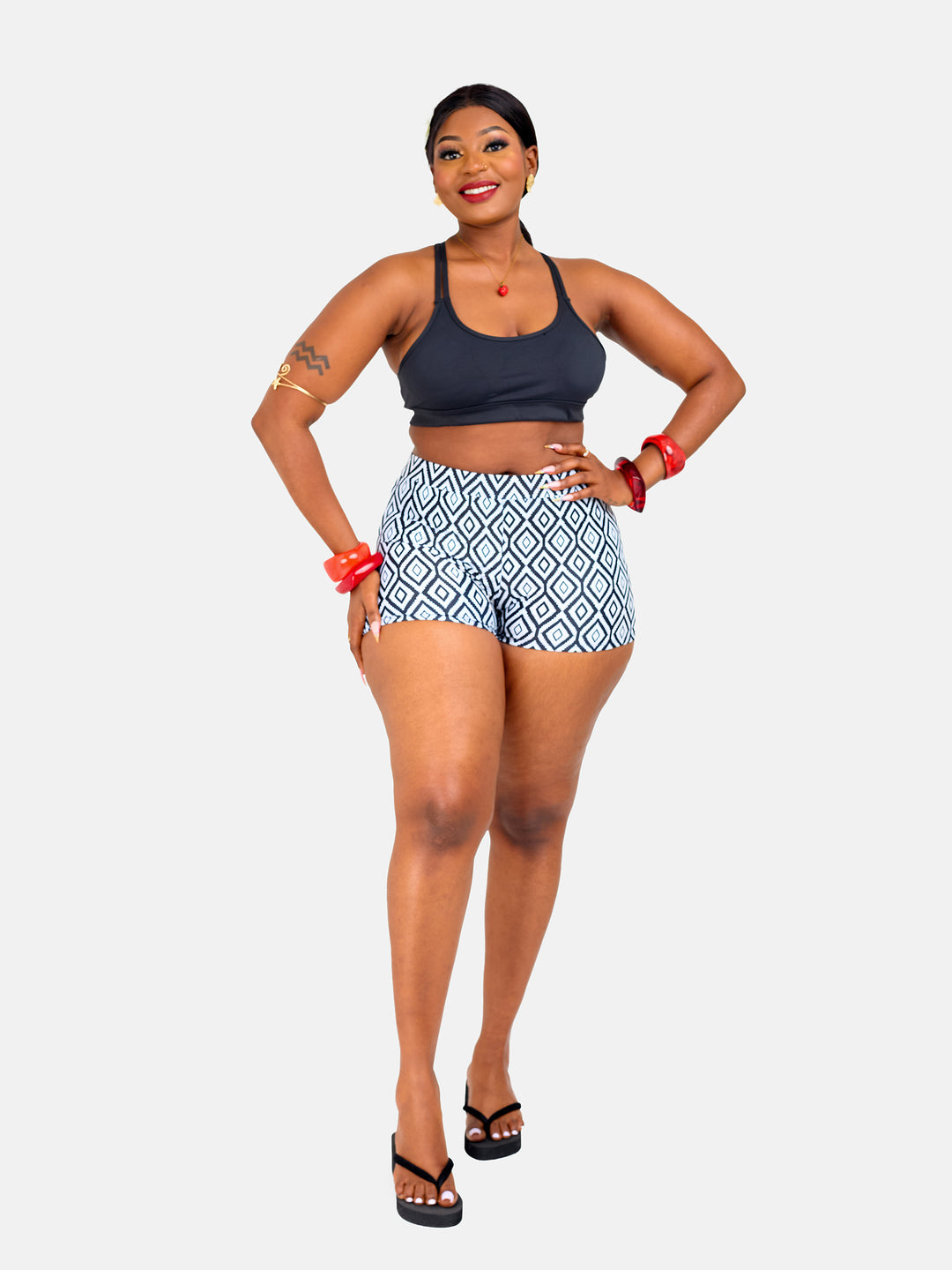 High waisted bikini shorts