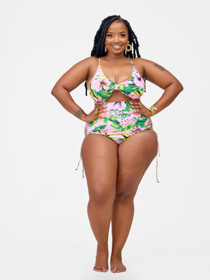 Multi floral one piece plus