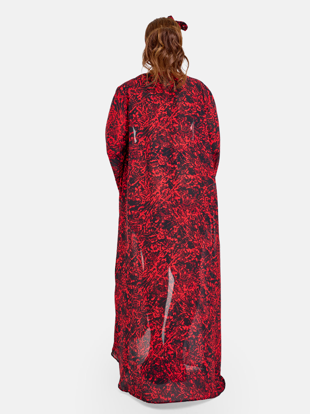 Red print kimono