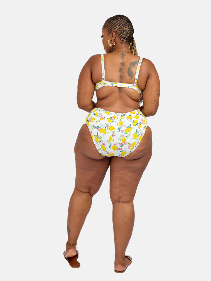 Lemon printed sculpting bikini