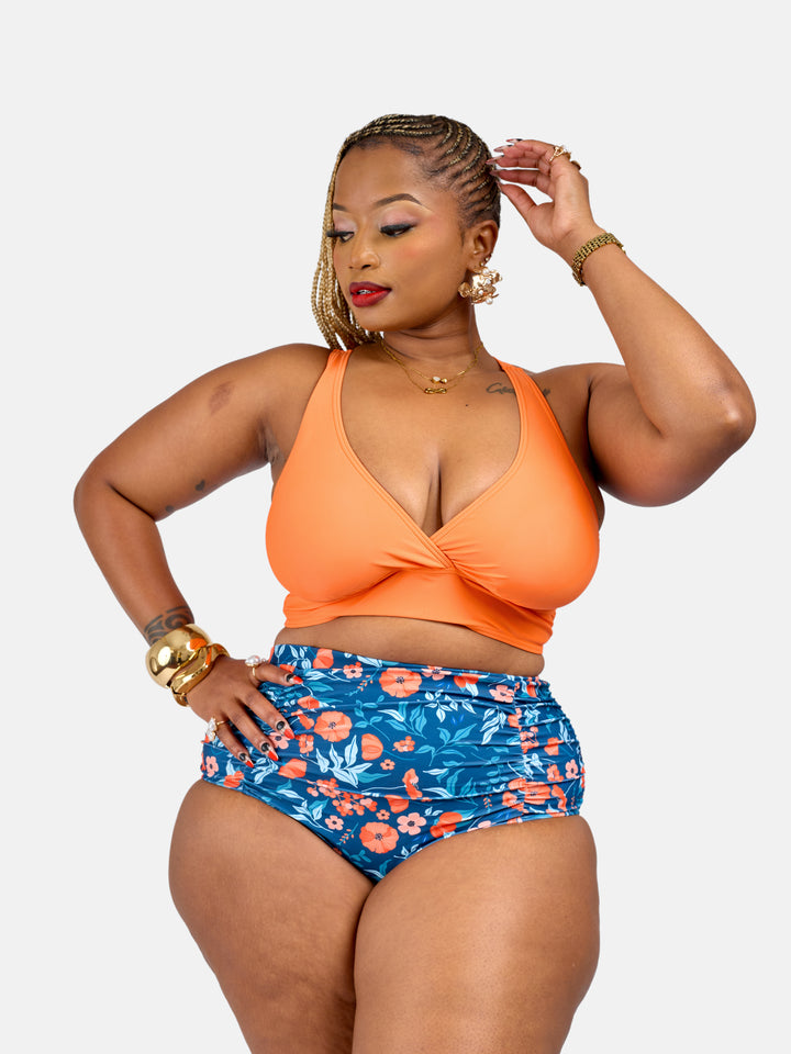 Supportive high waisted bikini set