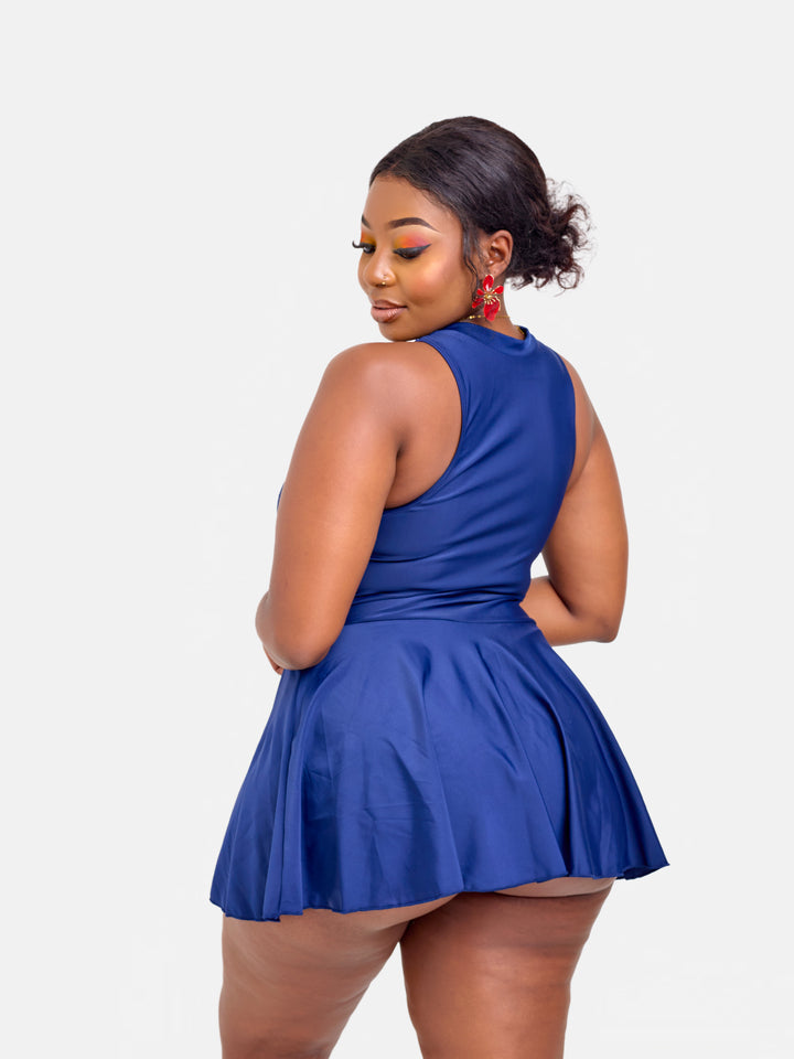 Tummy control swim dress