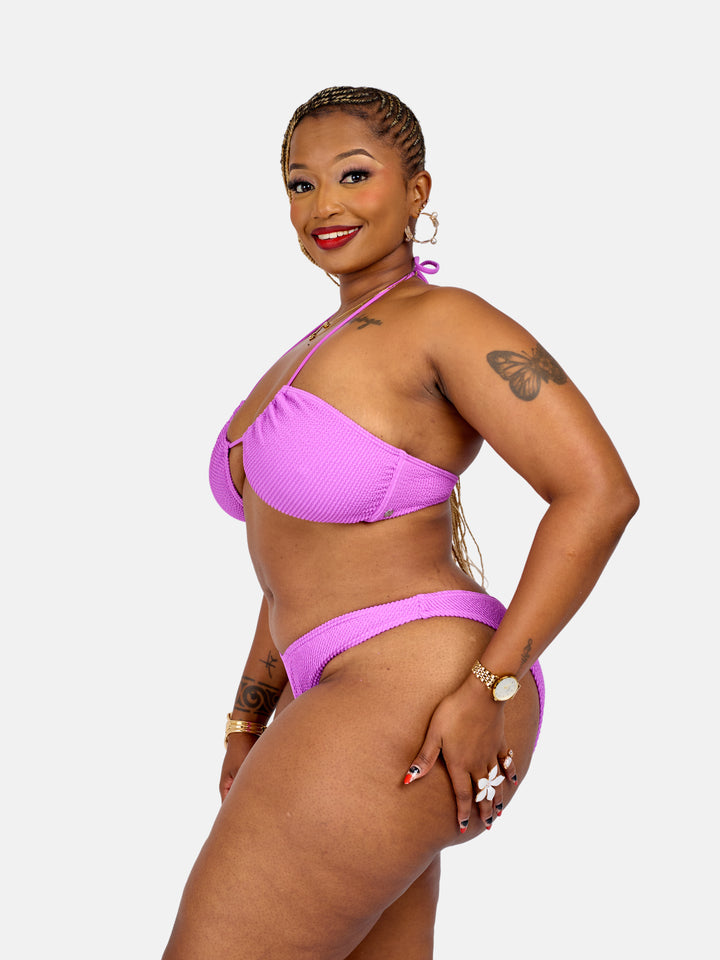 Ribbed mid rise bikini