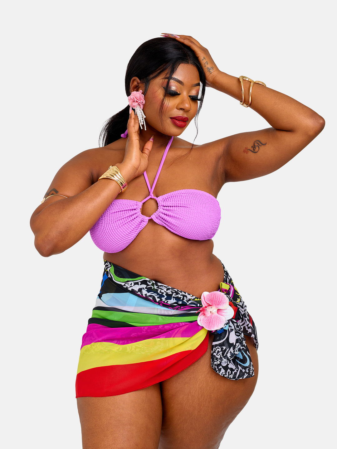 Ribbed mid rise bikini
