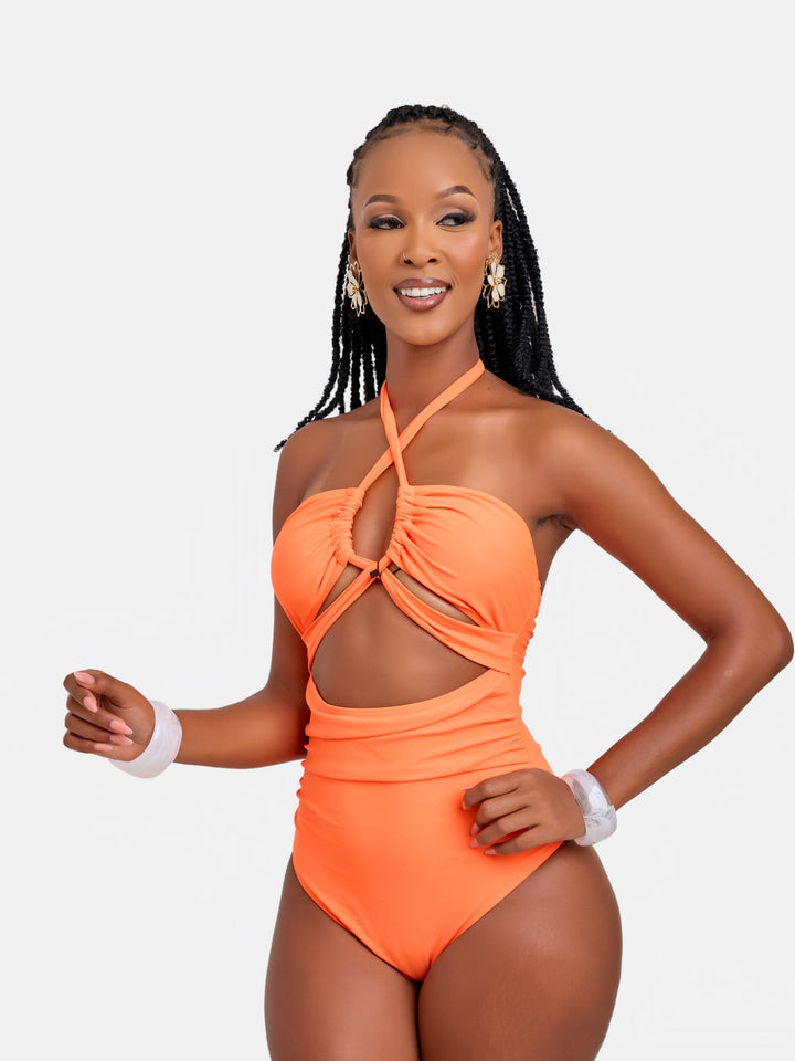 Halter Neck One Piece Swimsuit – Supportive, Waist-Defining Sculpt Swimwear