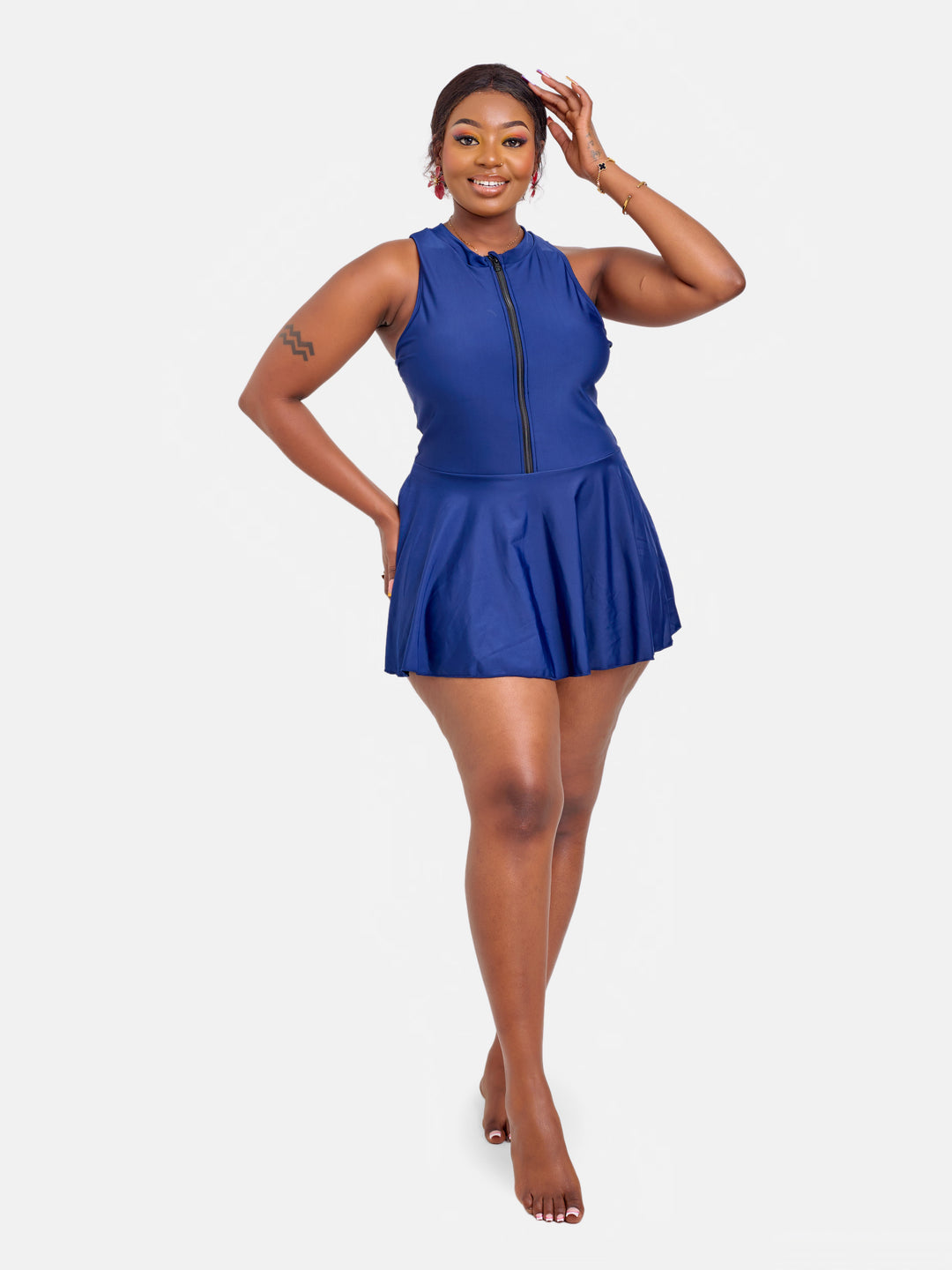 Tummy control swim dress