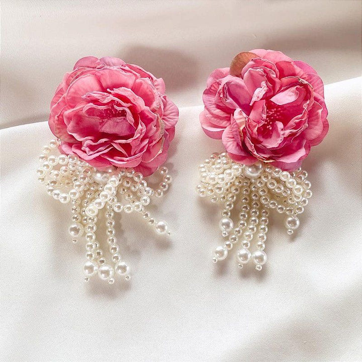 Floral statement earrings