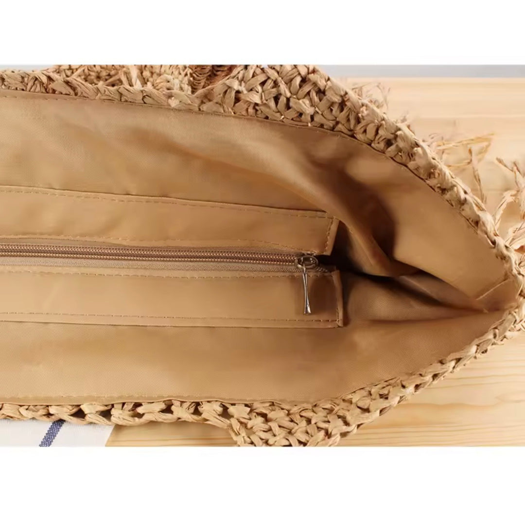 Raffia tote bag